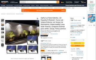 4 Focos LED Solares con Sensor por 13,99€