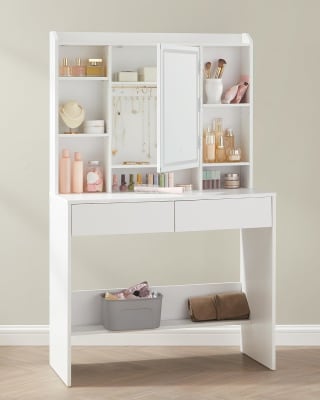 Witte Make-up tafel met Instelbare LED Verlichting voor €118,99 bij Amazon