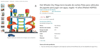 Mega torre lavado de coches Hot Wheels City por 30.08€