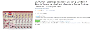 Decomagia Rosa Pack 6 Uds x 84 g de DR. OETKER - Surtido de 4 Tipos de Topping para Confitería y Repostería, Textura Crujiente, Decoración Creativa para Tartas por 11.83€