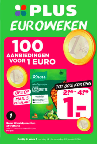 PLUS Euroweken met 100 aanbiedingen voor maar €1