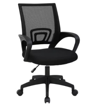 Silla de Oficina con Soporte Lumbar, Malla transpirable, Regulable en altura, Ruedas antiarañazos por 29,95€