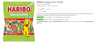 4 Bolsas de HARIBO Favoritos Pica de 250grs por 6.22€