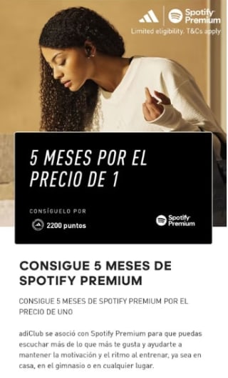 Hasta 5 Meses de Spotify Premium con puntos Adiclub