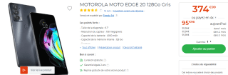 MOTOROLA MOTO EDGE 20 à 374,99€
