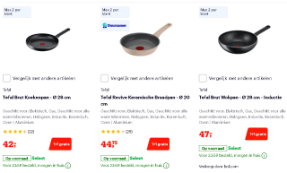 1+1 gratis op pannen bij Bol.com