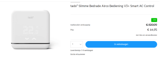 Tado Slimme Aircobediening V3+ voor €59,95 bij Tink
