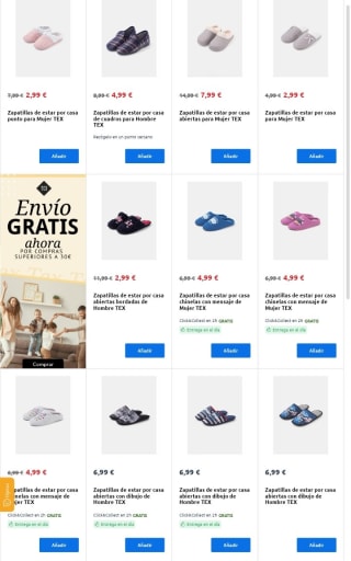 -25% en Zapatillas de casa desde Carrefour.
