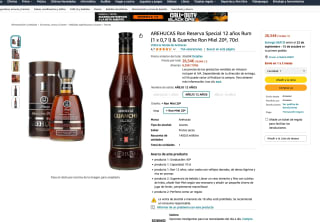 Ron Reserva Special 12 años AREHUCAS + Ron Miel Guanche a solo 26,54€