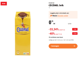 Cécémel 1L voor €0,42 bij Colruyt