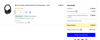 1+1 gratis op de JBL Tour One M2 koptelefoon bij Bol