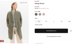 Abrigo Bucle para Mujer Cortefiel por 39.99€