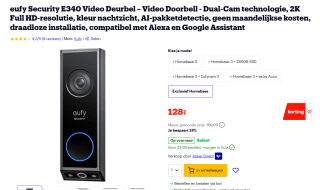 eufy Security E340 Video Deurbel voor €128 bij Bol