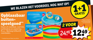 1+1 gratis op opblaasbaar speelgoed bij Kruidvat