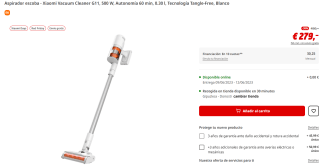 Xiaomi Mi Vacuum Cleaner G11 Aspirador Escoba por 199€