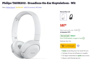 Philips UpBeat Bluetooth Koptelefoon voor €18,09 bij bol.com
