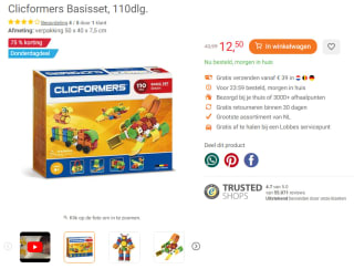 Clicformers Basisset, 110dlg. voor €12,50 bij Lobbes