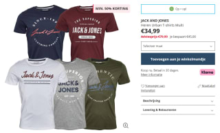 5 Jack and Jones Heren Urban T-shirts voor €34,99 bij MandM Direct