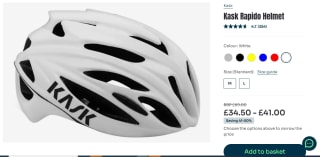 Kask Rapido Helmet for £34.50 at Wiggle