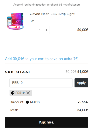 5 Meter Govee Neon Rope Lights voor €81 dmv code bij Govee