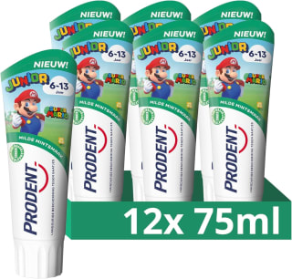 Prodent Junior 6-13 jaar Super Mario tandpasta - 12 x 75 ml voor €15,79 bij Amazon