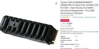 Corsair Force MP600 PRO XT 2TB M.2 SSD voor €139,99 bij Amazon