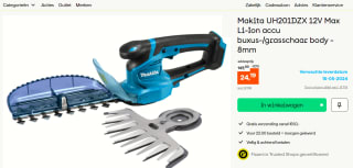 Makita Uh201dzx 12 V Max Buxus-/grasschaar voor €24,19 bij Gereedschapcentrum