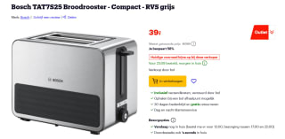Bosch TAT7S25 Broodrooster voor €39 bij Bol