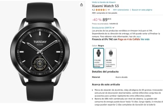 Xiaomi Watch S3 Reloj SmartWatch por 89,99€