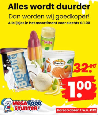 (Dagdeal) alleen vandaag Al het ijs voor 1,-