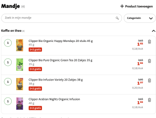 Clipper Thee 2+2 gratis bij Jumbo