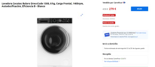 Lavadora Cecotec Bolero DressCode 1500, 8 kg, Carga Frontal, 1400rpm, Autodosificación, Eficiencia B por 279€