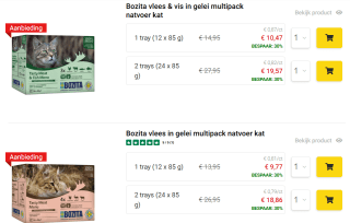 30% korting op Bozita natvoer voor katten via Brekz