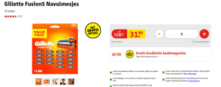 Alle Gilette scheermesjes bigpacks met hoge korting + een gratis Eredivisie Kookmagazine bij Kruidvat