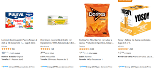 3x2 en productos de alimentación en Amazon