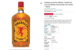 Fireball Cinnamon Whisky botella de Licor de Whisky infusionado con canela 700ml por 10,86€