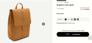 Bugaboo luierrugzak, inclusief verschoonmat en geïsoleerde bekerhouder caramel brown voor €115,16 bij Bugaboo