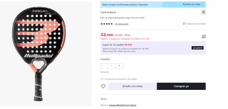 Pala de Padel Bullpadel Indiga Woman 2022 por 33€ (Cuenta Nueva 21€)