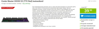 Cooler Master CK530 V2 (TTC Red) toetsenbord voor €39,90 bij Megekko