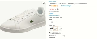 Lacoste Carnaby Pro heren sneakers voor €42 bij Amazon