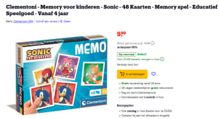 Clementoni Memory Sonic voor €5,99 bij Bol