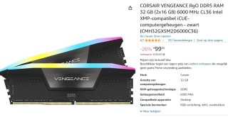 Corsair 32 GB DDR5-6000 Kit voor €99 bij Amazon