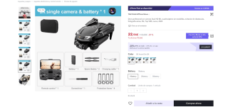 Dron profesional con cámara Dual HD 8K por 16,07€