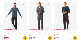 25% korting op heren nachtmode bij de Hema