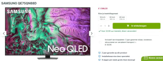 Samsung Neo QLED QN88D 75" TV voor €1598 bij Plasmavisie