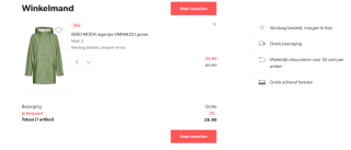 Vero Moda regenjas in de kleur groen voor €29,99 bij Wehkamp