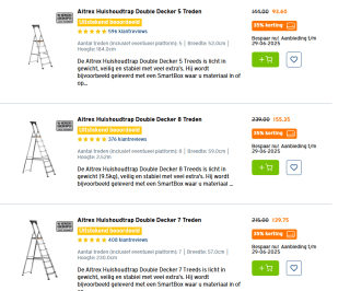 35% korting op alle Altrex Double Deckers Huishoudtrappen bij de Gamma