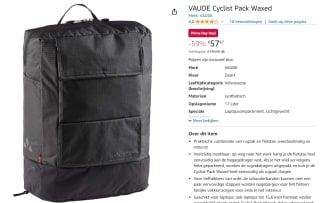 Vaude 17L combinatie van rugzak en fietstas voor €57,67 bij Amazon