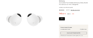 Auriculares Samsung Galaxy Buds2 Pro por 143,92€