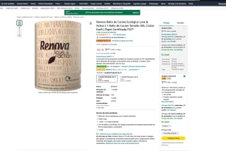 Renova Rollo de Cocina Ecológico Love & Action 1 Rollo de Cocina Tamaño XXL Color Kraft Papel Certificado FSC por 1,66€